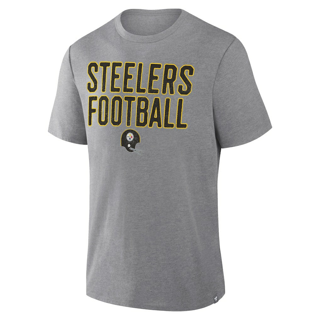 Pittsburgh Steelers First Down Tribute Tri-Blend T-Shirt - Heather Gray outlet