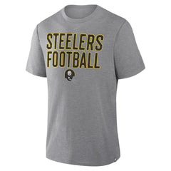 Pittsburgh Steelers First Down Tribute Tri-Blend T-Shirt - Heather Gray outlet
