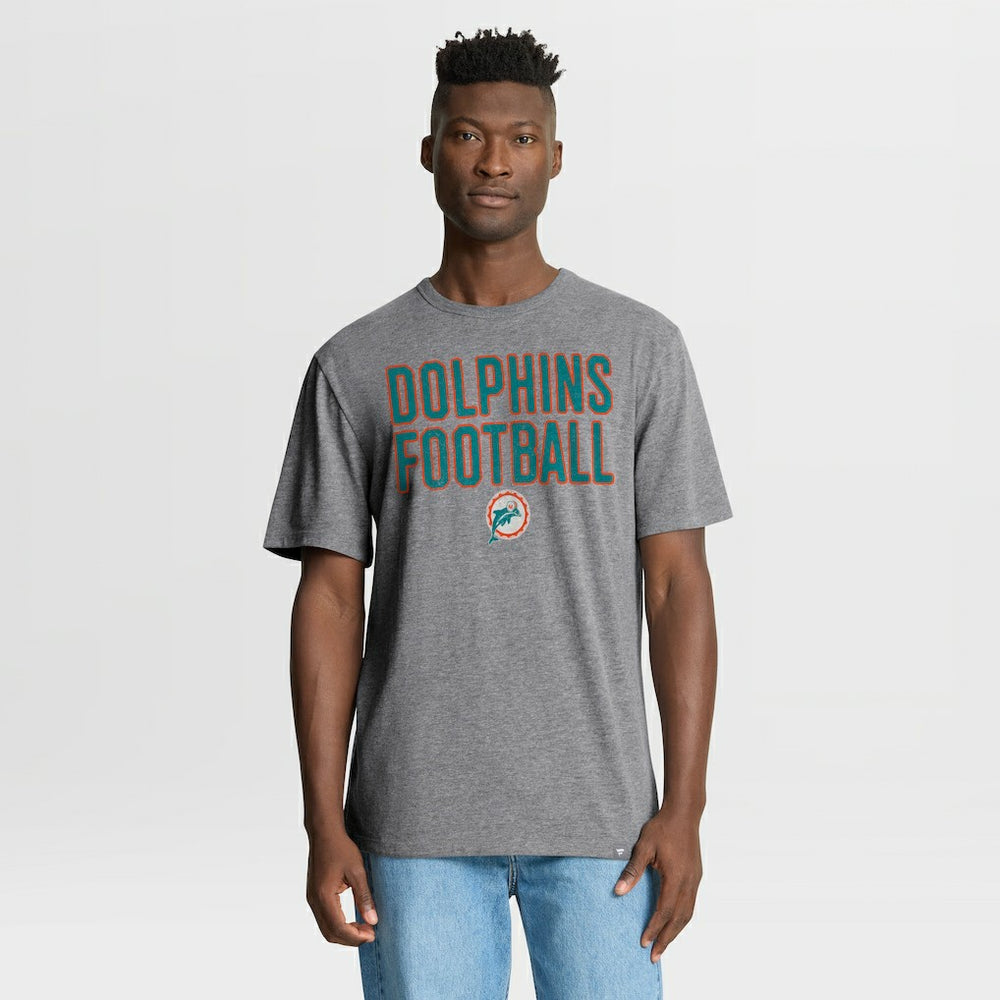 Miami Dolphins First Down Tribute Tri-Blend T-Shirt - Heather Gray outlet