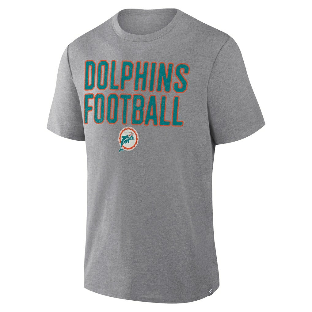 Miami Dolphins First Down Tribute Tri-Blend T-Shirt - Heather Gray outlet