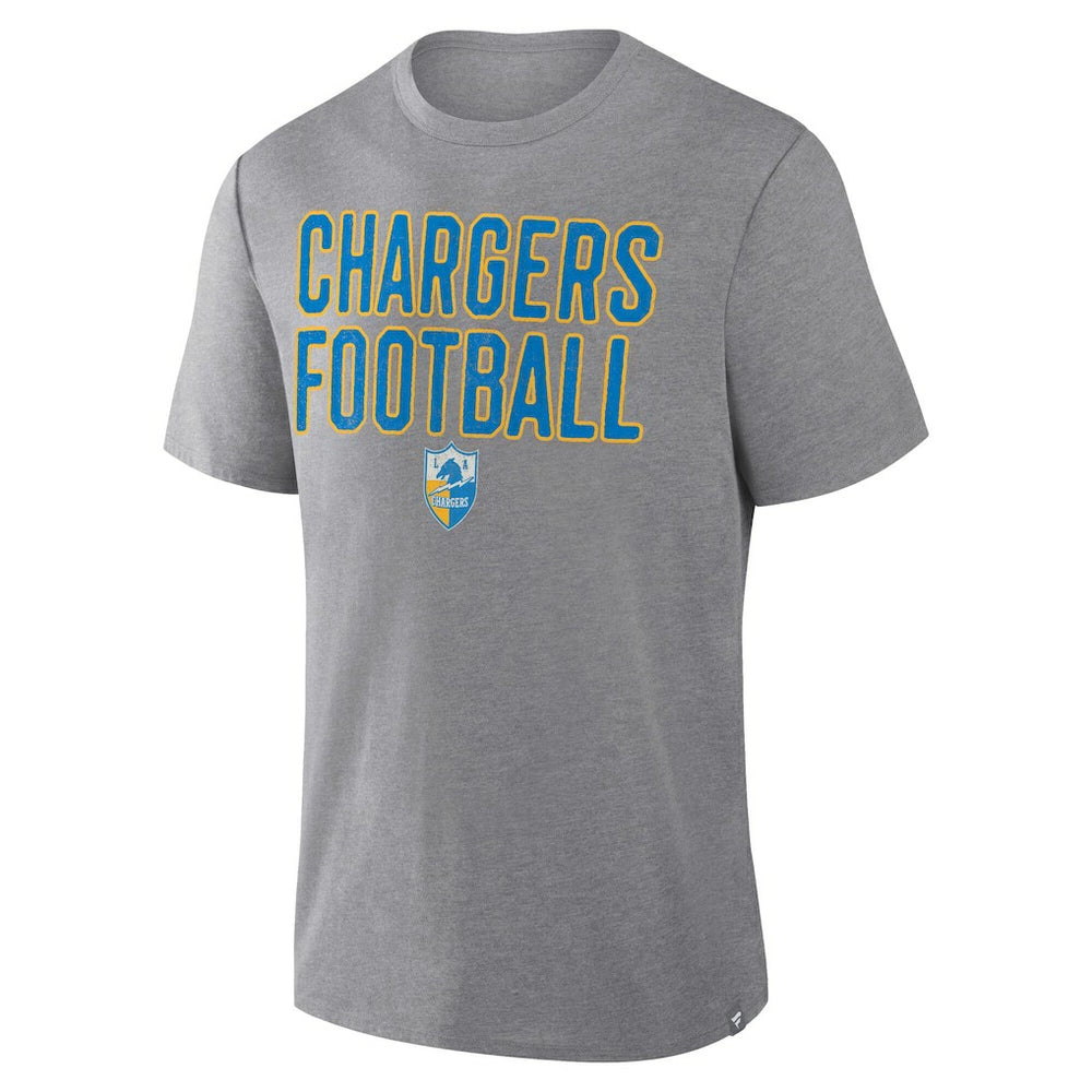 Los Angeles Chargers First Down Tribute Tri-Blend T-Shirt - Heather Gray discount