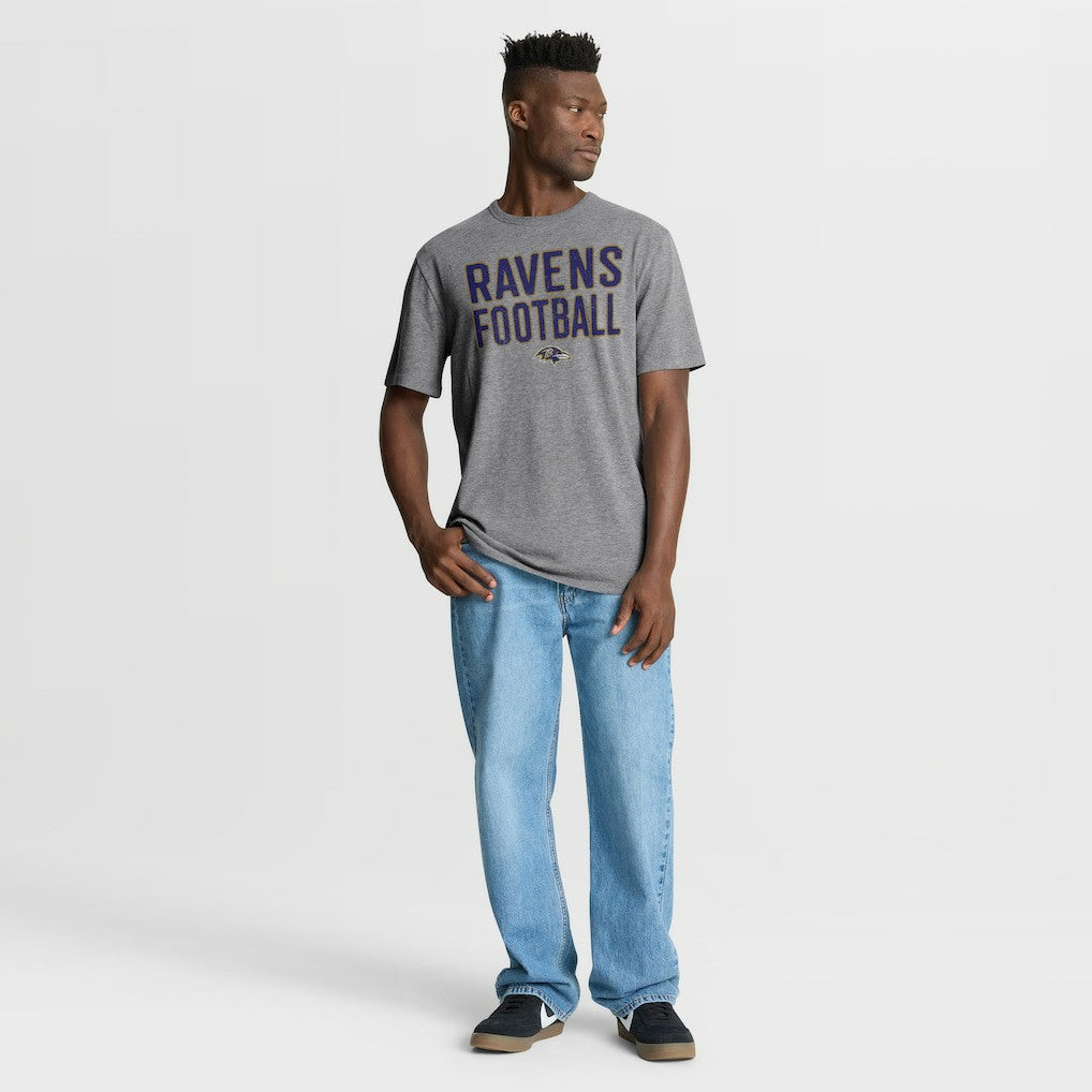 Baltimore Ravens First Down Tribute Tri-Blend T-Shirt - Heather Gray for sale
