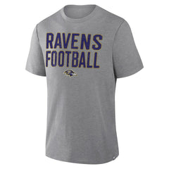 Baltimore Ravens First Down Tribute Tri-Blend T-Shirt - Heather Gray for sale