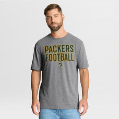 Green Bay Packers First Down Tribute Tri-Blend T-Shirt - Heather Gray online