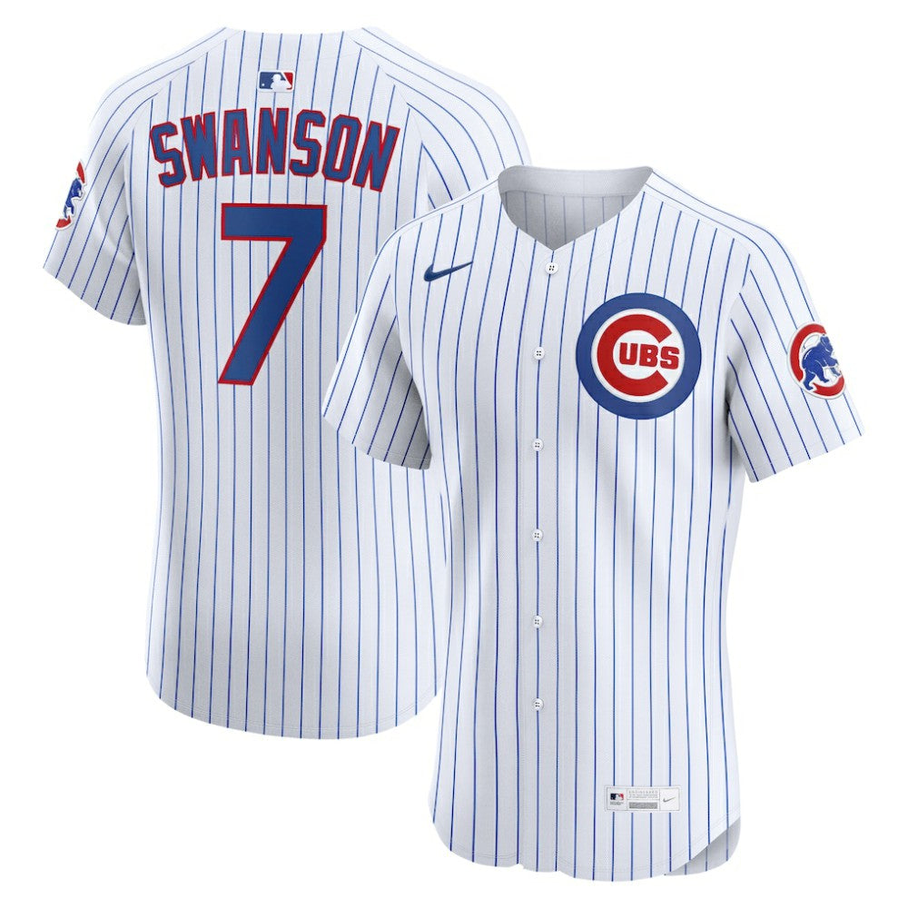 Dansby Swanson Chicago Cubs Home Elite Jersey White