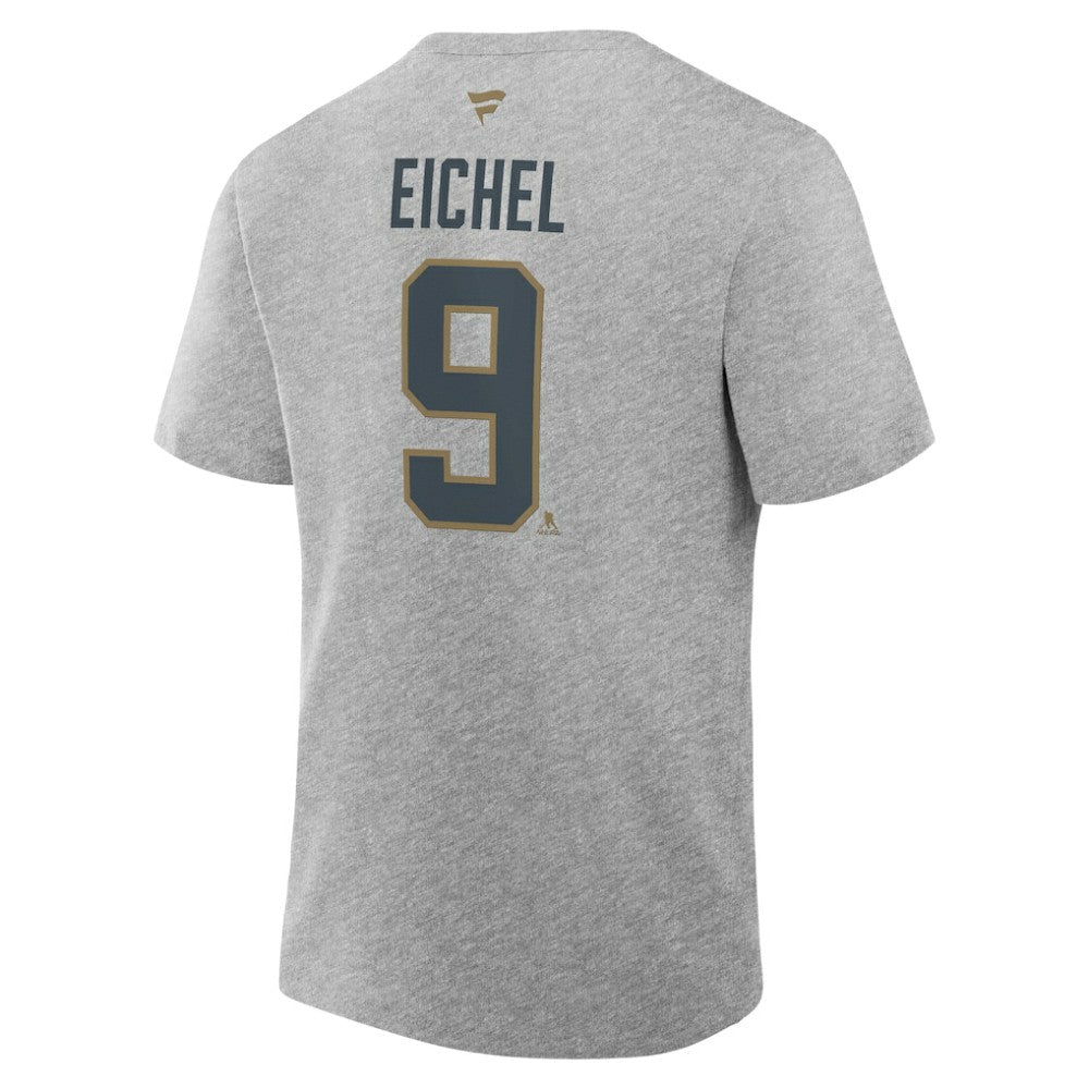 Jack Eichel Vegas Golden Knights Fanatics Authentic Stack Name & Number T-Shirt - Heather Gray T-shirts