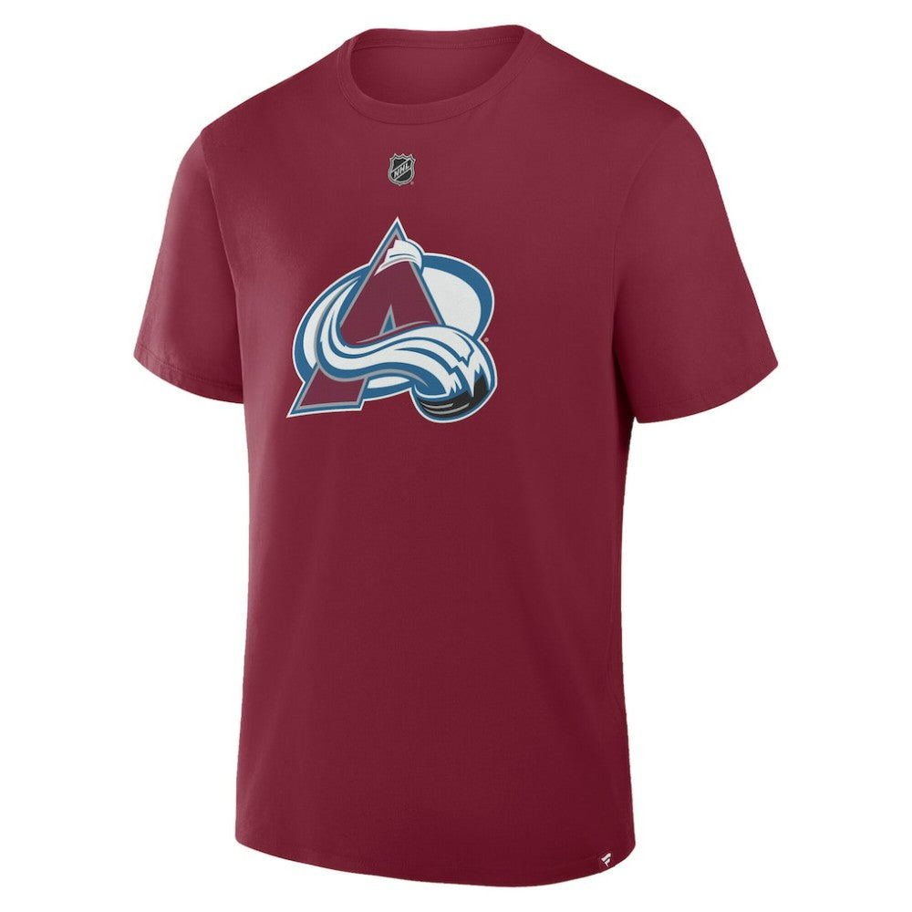 Nathan MacKinnon Colorado Avalanche Fanatics Authentic Stack Name & Number T-Shirt - Burgundy T-shirts