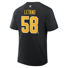Kris Letang Pittsburgh Penguins Fanatics Authentic Stack Name & Number T-Shirt - Black T-shirts