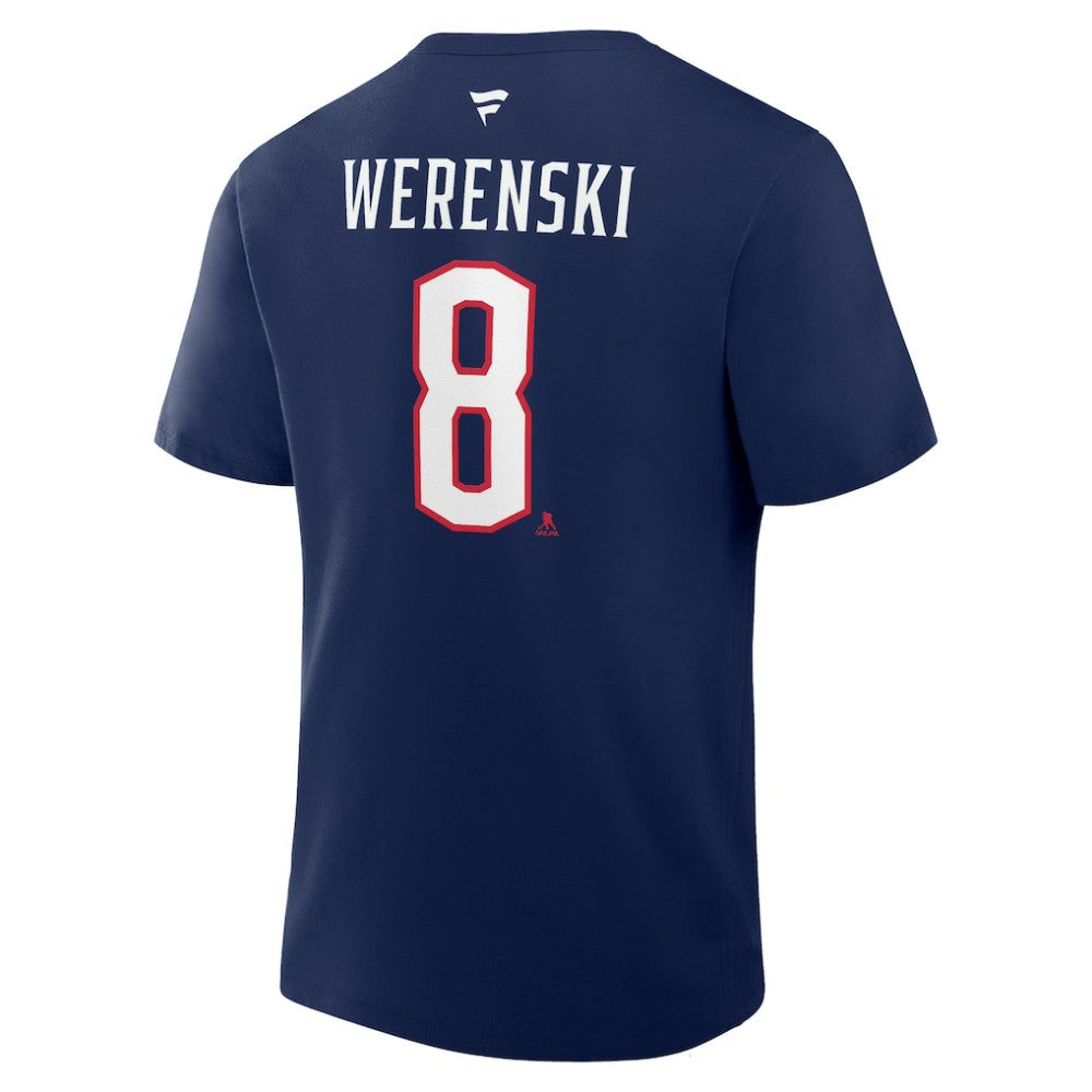 Zach Werenski Columbus Blue Jackets Fanatics Authentic Stack Name & Number T-Shirt - Navy T-shirts