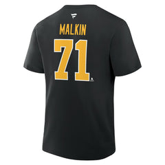 Evgeni Malkin Pittsburgh Penguins Fanatics Authentic Stack Name & Number T-Shirt - Black T-shirts