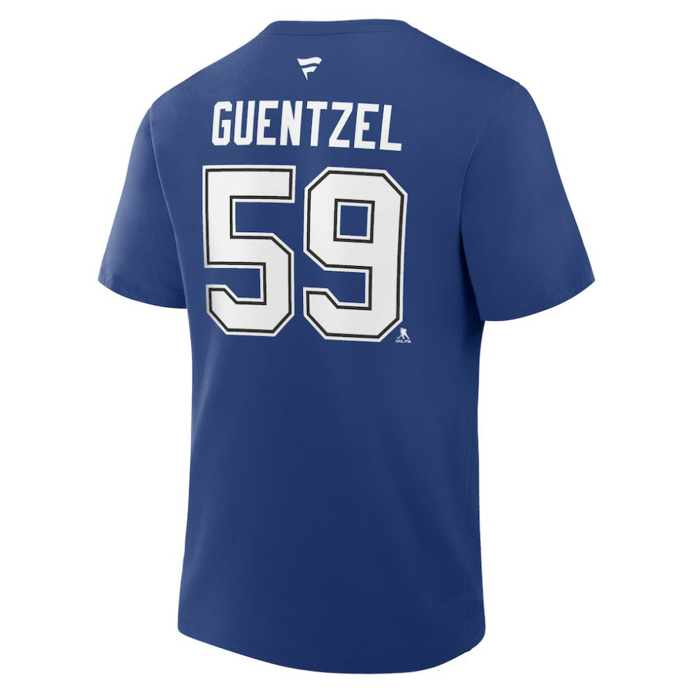 Jake Guentzel Tampa Bay Lightning Fanatics Authentic Stack Name & Number T-Shirt - Blue T-shirts