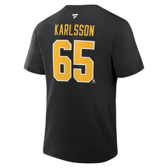 Erik Karlsson Pittsburgh Penguins Fanatics Authentic Stack Name & Number T-Shirt - Black T-shirts