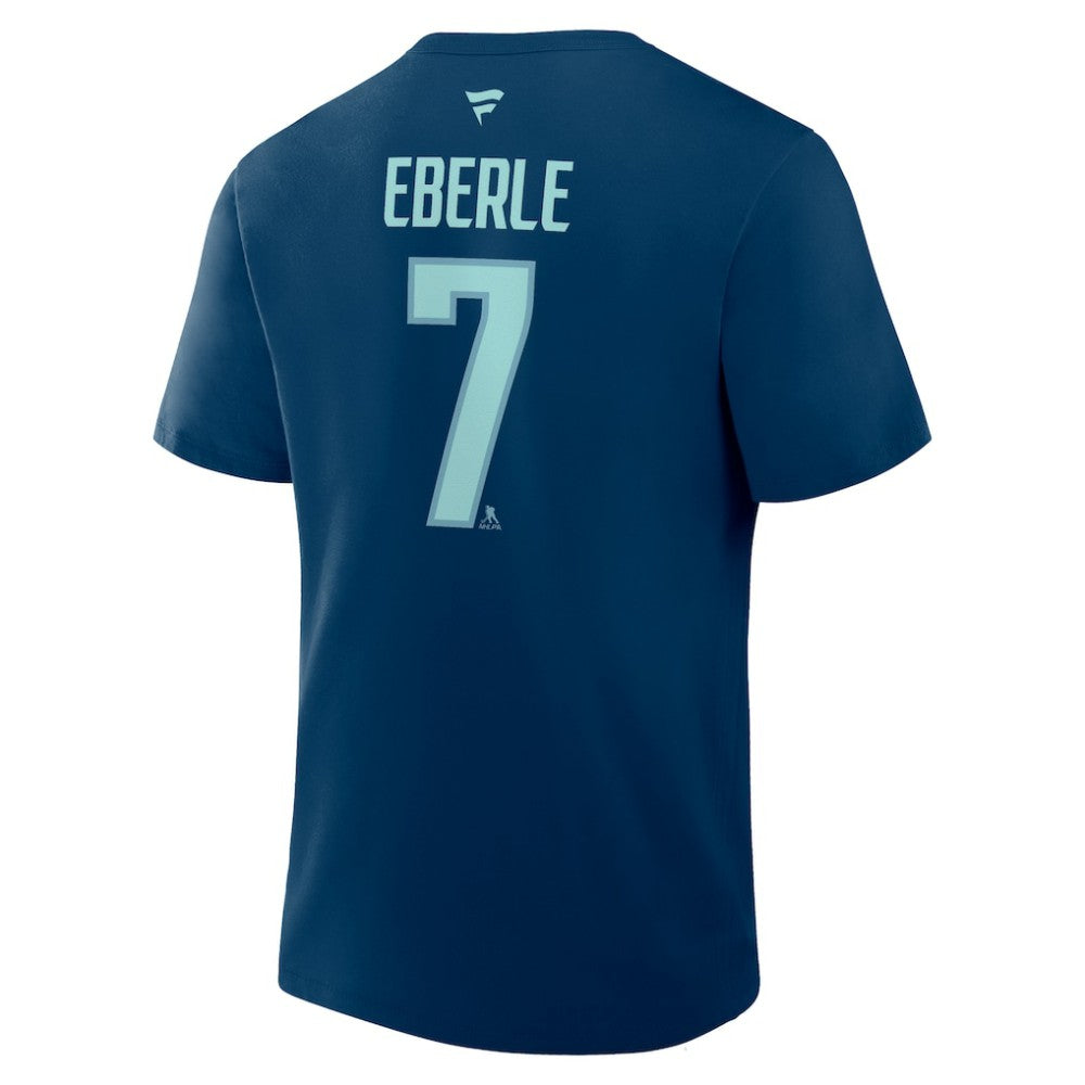 Jordan Eberle Seattle Kraken Fanatics Authentic Stack Name & Number T-Shirt - Navy T-shirts