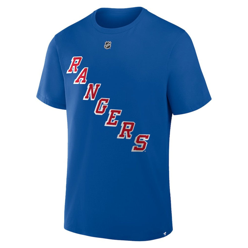 Mika Zibanejad New York Rangers Fanatics Authentic Stack Name & Number T-Shirt - Blue T-shirts