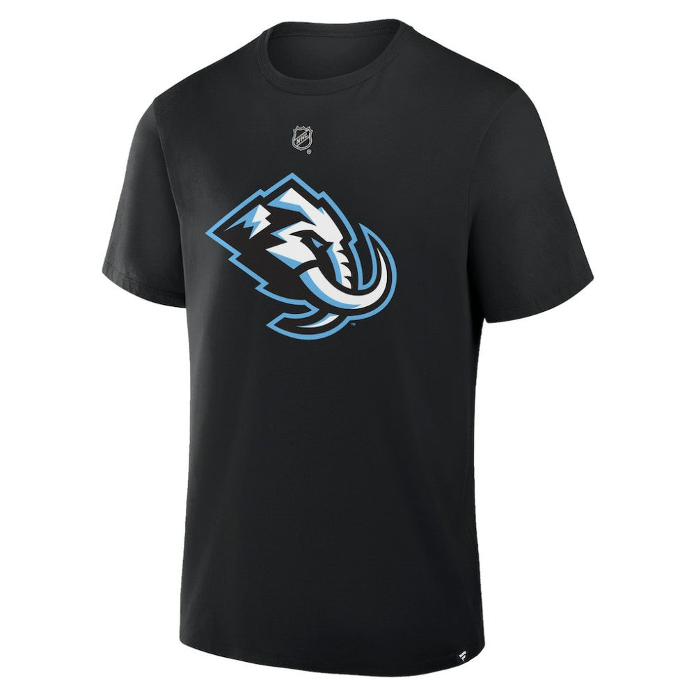 Logan Cooley Utah Mammoth Fanatics Authentic Stack Name & Number T-Shirt - Black T-shirts