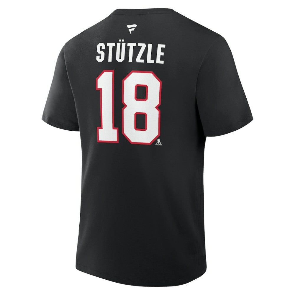 Tim Stutzle Ottawa Senators Fanatics Authentic Stack Name & Number T-Shirt - Black T-shirts