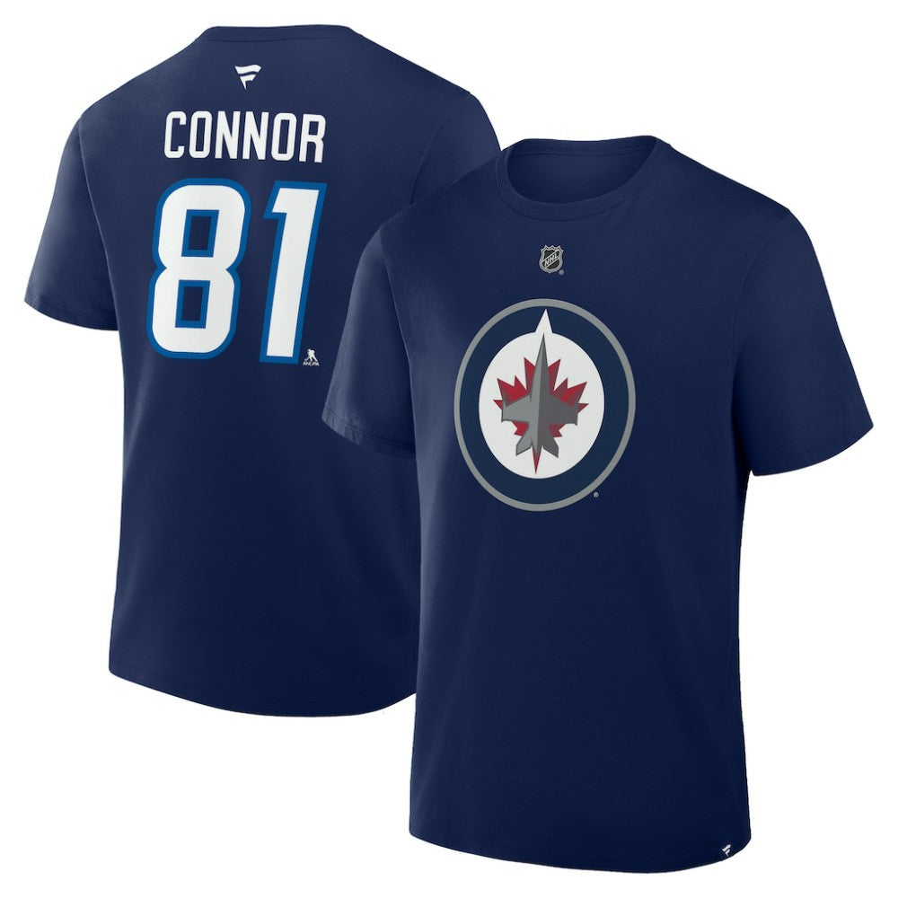 Kyle Connor Winnipeg Jets Fanatics Authentic Stack Name & Number T-Shirt - Navy T-shirts