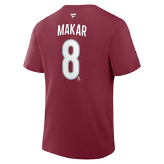 Cale Makar Colorado Avalanche Fanatics Authentic Stack Name & Number T-Shirt - Burgundy T-shirts