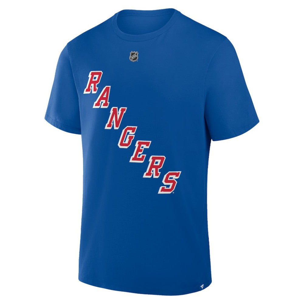 Adam Fox New York Rangers Fanatics Authentic Stack Name & Number T-Shirt - Blue T-shirts