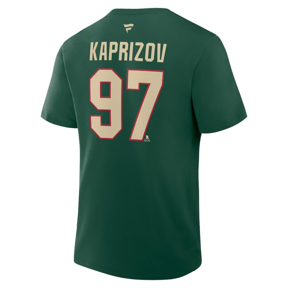 Kirill Kaprizov Minnesota Wild Fanatics Authentic Stack Name & Number T-Shirt - Green T-shirts