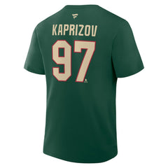 Kirill Kaprizov Minnesota Wild Fanatics Authentic Stack Name & Number T-Shirt - Green T-shirts