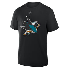 Macklin Celebrini San Jose Sharks Fanatics Authentic Stack Name & Number T-Shirt - Black T-shirts