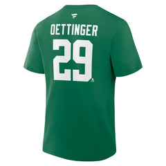 Jake Oettinger Dallas Stars Fanatics Authentic Stack Name & Number T-Shirt - Kelly Green T-shirts
