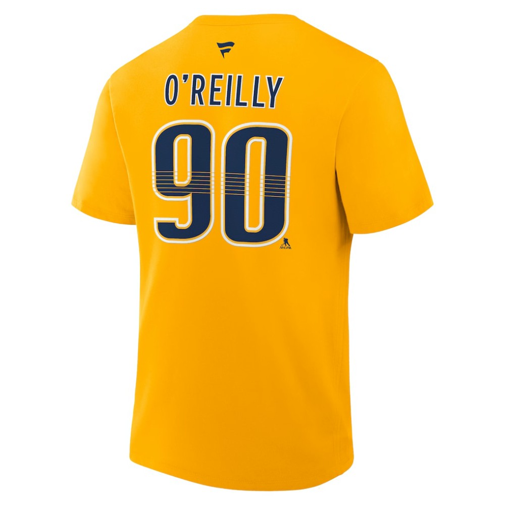 Ryan O'Reilly Nashville Predators Fanatics Authentic Stack Name & Number T-Shirt - Gold T-shirts