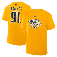 Steven Stamkos Nashville Predators Fanatics Authentic Stack Name & Number T-Shirt - Gold T-shirts