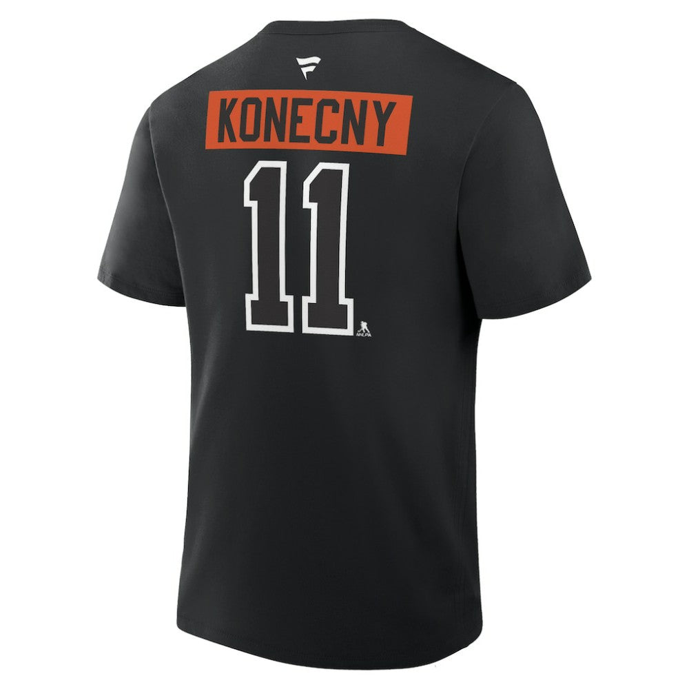 Travis Konecny Philadelphia Flyers Fanatics Authentic Stack Name & Number T-Shirt - Black T-shirts