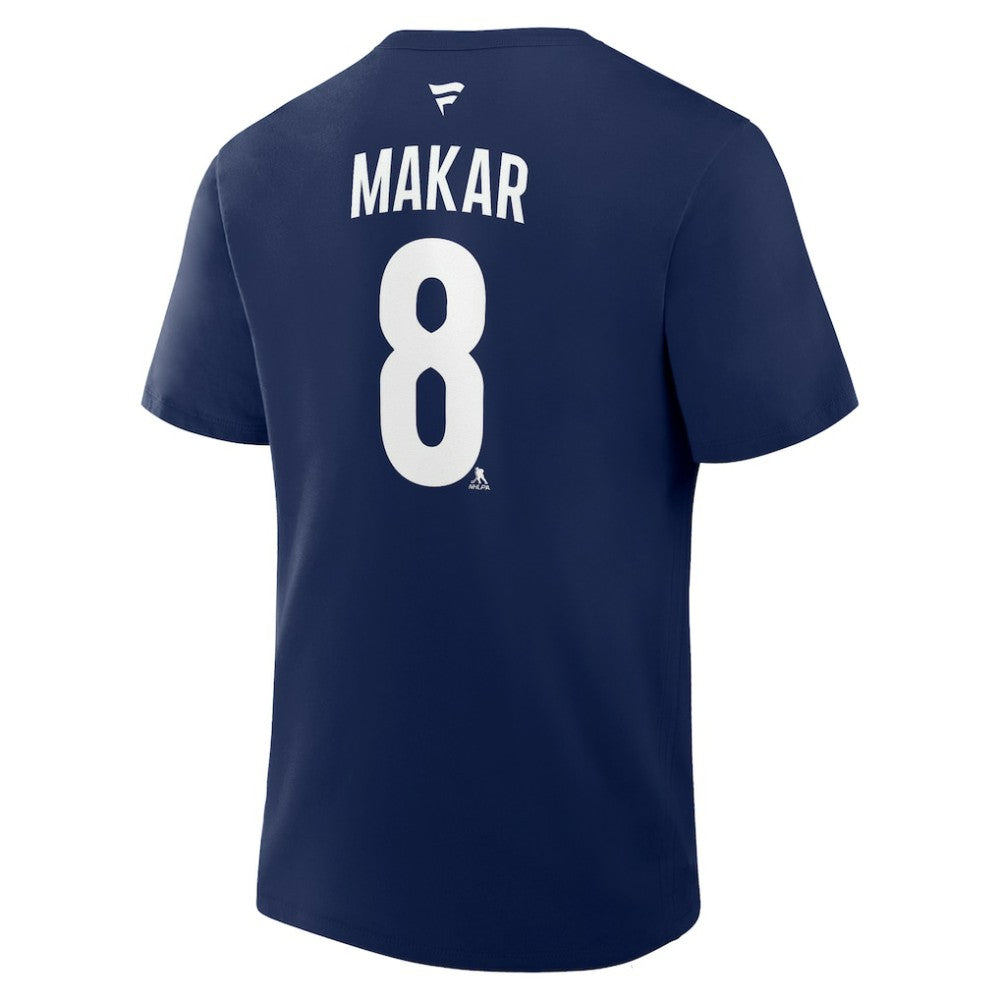 Cale Makar Colorado Avalanche Fanatics Authentic Stack Name & Number T-Shirt - Navy T-shirts