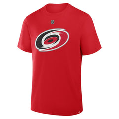 Sebastian Aho Carolina Hurricanes Fanatics Authentic Stack Name & Number T-Shirt - Red T-shirts