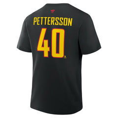 Elias Pettersson Vancouver Canucks Fanatics Authentic Stack Name & Number T-Shirt - Black T-shirts
