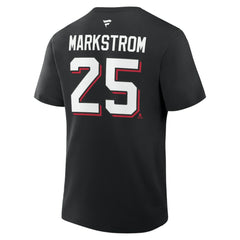 Jacob Markstrom New Jersey Devils Fanatics Authentic Stack Name & Number T-Shirt - Black T-shirts