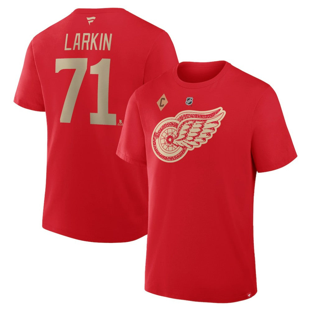 Dylan Larkin Detroit Red Wings Fanatics Authentic Stack Name & Number T-Shirt - Red T-shirts