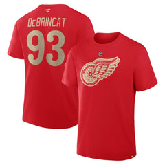Alex DeBrincat Detroit Red Wings Fanatics Authentic Stack Name & Number T-Shirt - Red T-shirts
