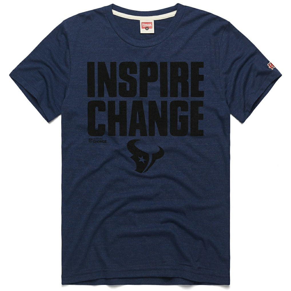 Houston Texans Homage Unisex 2024 Inspire Change Tri-Blend T-Shirt - Navy for sale