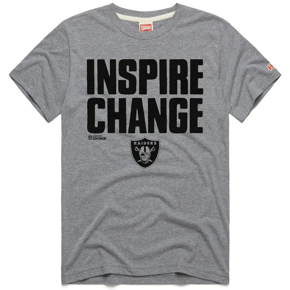 Las Vegas Raiders Homage Unisex 2024 Inspire Change Tri-Blend T-Shirt - Gray on sale