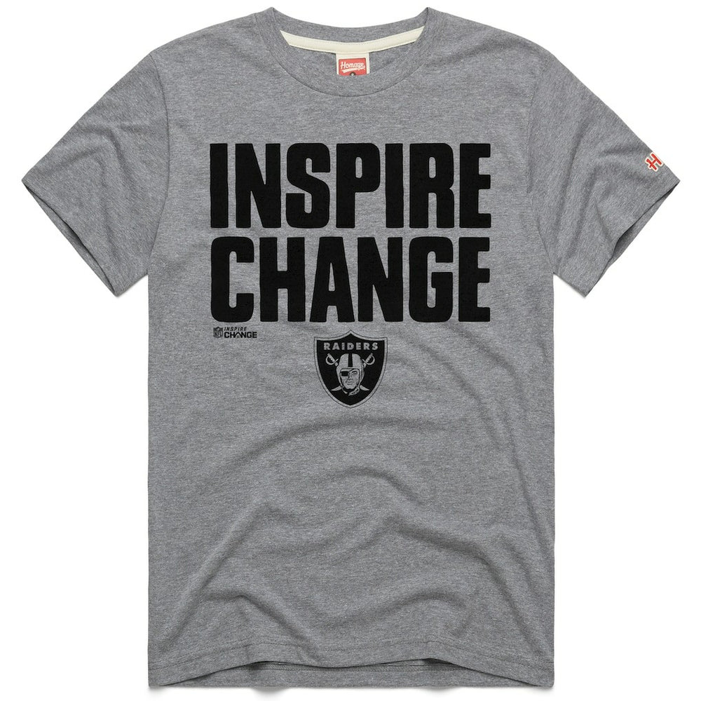 Las Vegas Raiders Homage Unisex 2024 Inspire Change Tri-Blend T-Shirt - Gray on sale