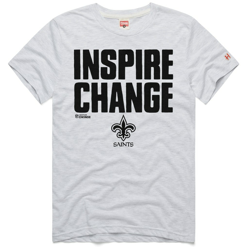 New Orleans Saints Homage Unisex 2024 Inspire Change Tri-Blend T-Shirt - Ash sale