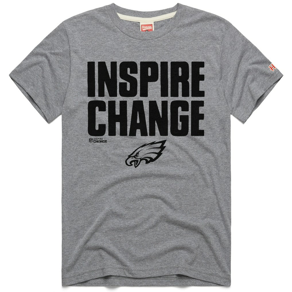 Philadelphia Eagles Homage Unisex 2024 Inspire Change Tri-Blend T-Shirt - Gray outlet