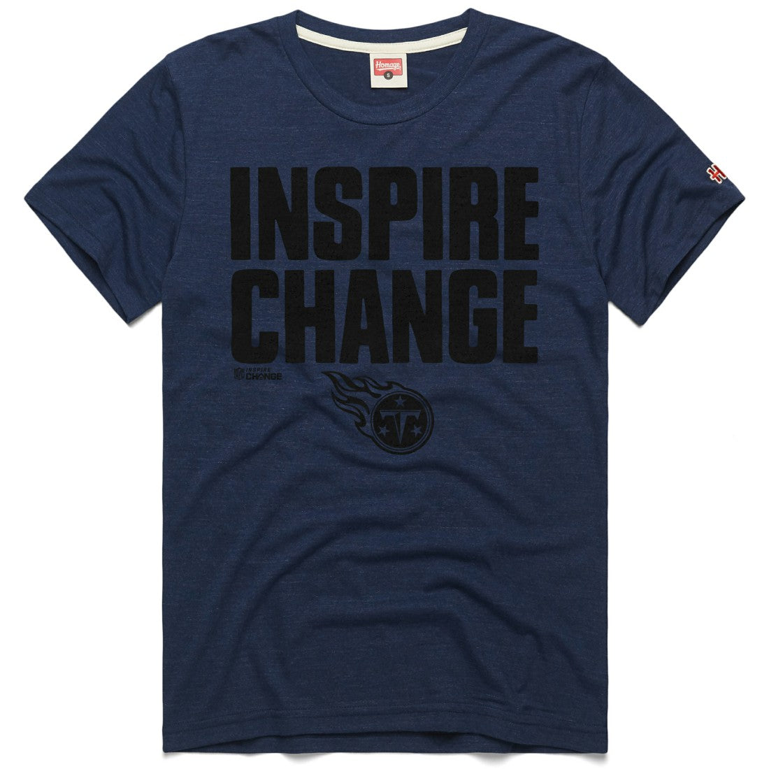 Tennessee Titans Homage Unisex 2024 Inspire Change Tri-Blend T-Shirt - Navy on sale