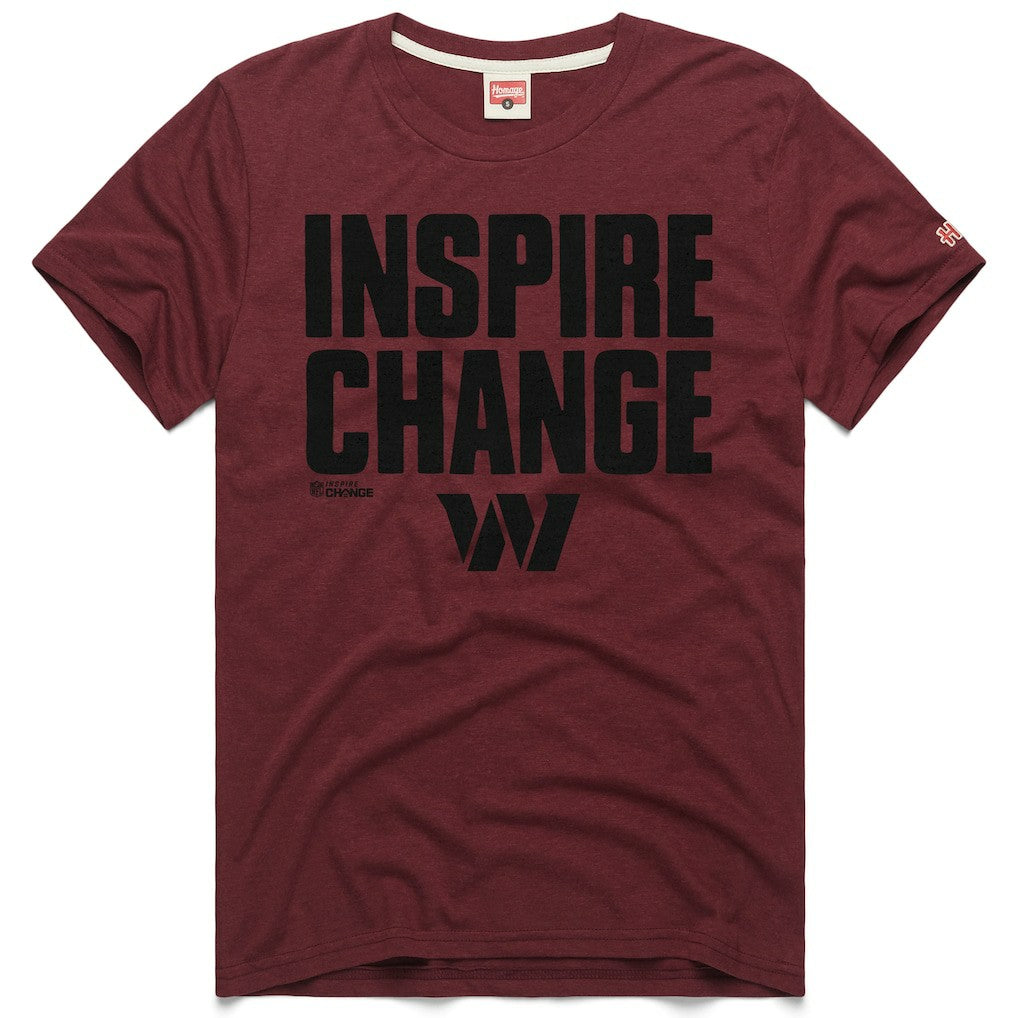 Washington Commanders Homage Unisex 2024 Inspire Change Tri-Blend T-Shirt - Burgundy on sale