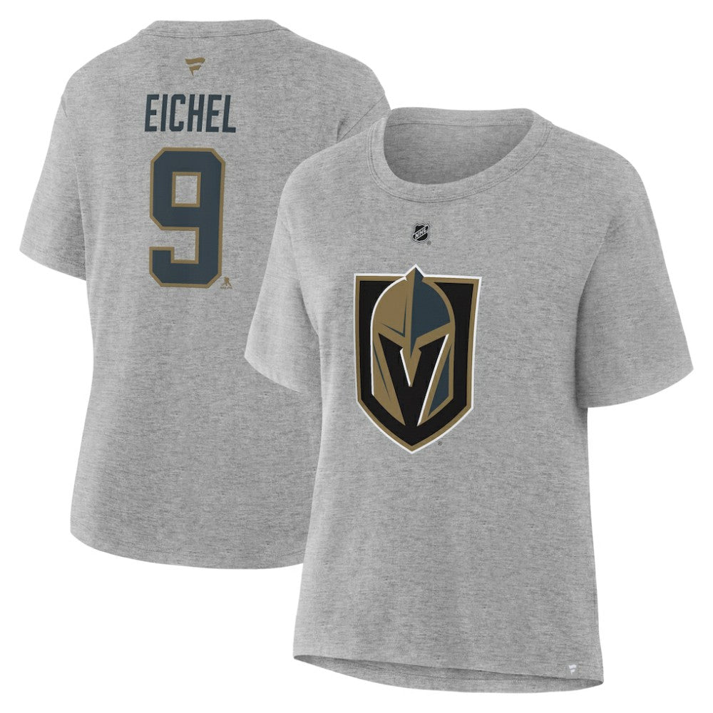 Jack Eichel Vegas Golden Knights Fanatics Women's Authentic Stack Name & Number T-Shirt - Heather Gray T-shirts