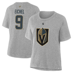 Jack Eichel Vegas Golden Knights Fanatics Women's Authentic Stack Name & Number T-Shirt - Heather Gray T-shirts