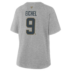 Jack Eichel Vegas Golden Knights Fanatics Women's Authentic Stack Name & Number T-Shirt - Heather Gray T-shirts