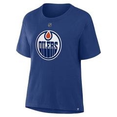 Leon Draisaitl Edmonton Oilers Fanatics Women's Authentic Stack Name & Number T-Shirt - Royal T-shirts