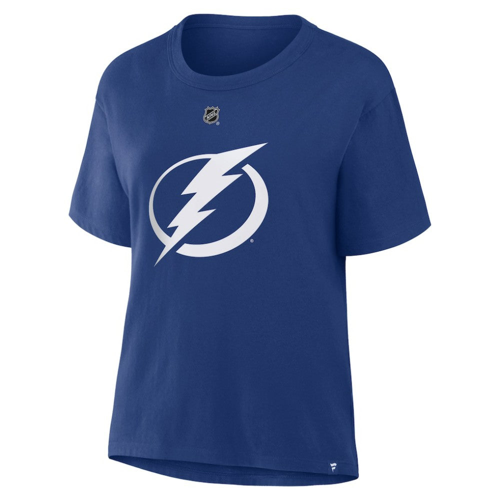Nikita Kucherov Tampa Bay Lightning Fanatics Women's Authentic Stack Name & Number T-Shirt - Blue T-shirts