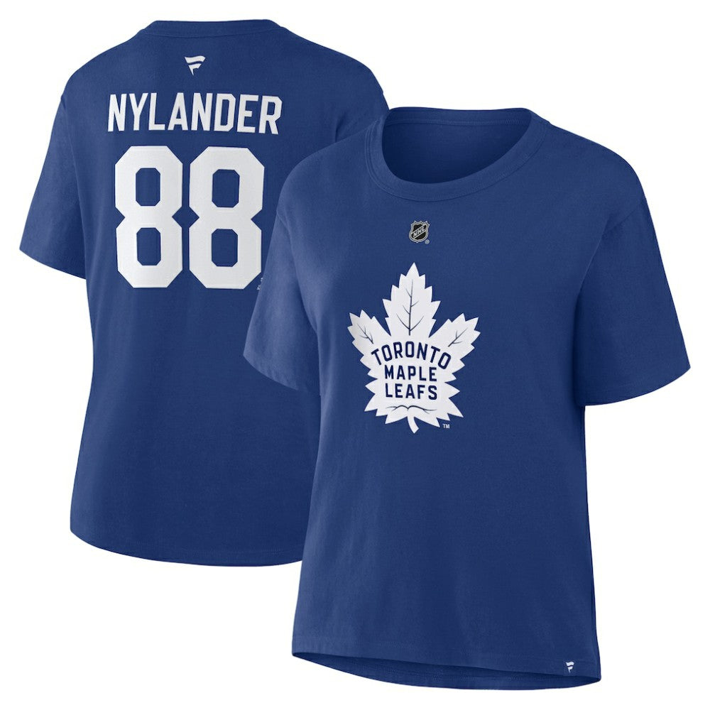 William Nylander Toronto Maple Leafs Fanatics Women's Authentic Stack Name & Number T-Shirt - Blue T-shirts