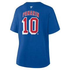 Artemi Panarin New York Rangers Fanatics Women's Authentic Stack Name & Number T-Shirt - Blue T-shirts